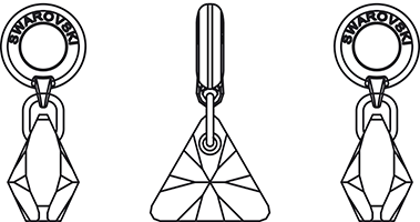 Swarovski BeCharmed & Pavé Beads - 87 002 - BeCharmed Crystal Xiliion Triangle Charm - Line Drawing